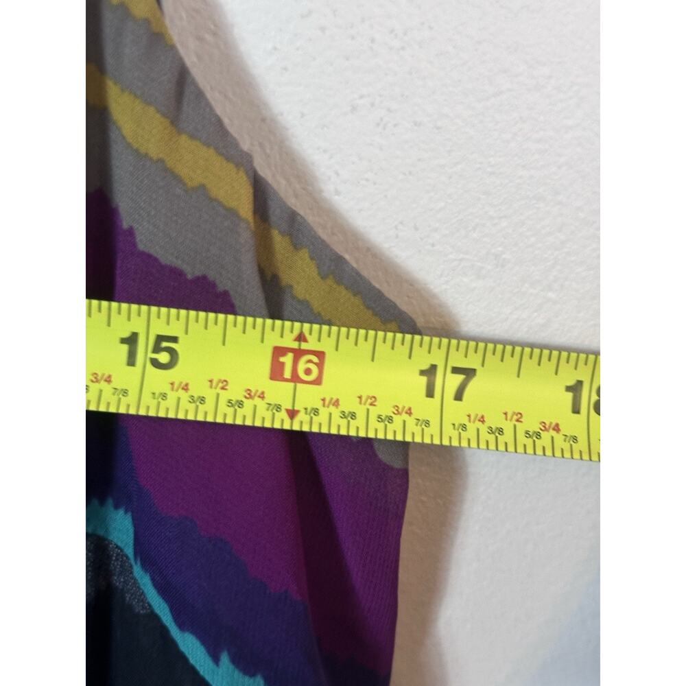 SL Fashion Dress Size 16 Multicolor Striped Fit Flare Pleated Sleeveless A-Line - Picture 8 of 11